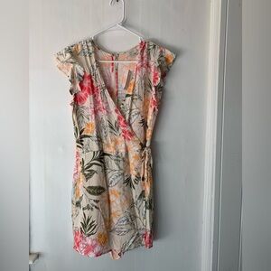 NWT Ann Taylor LOFT Floral Romper in Pink and Orange